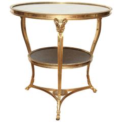 Round French Louis XVI Style Boulliotte Table