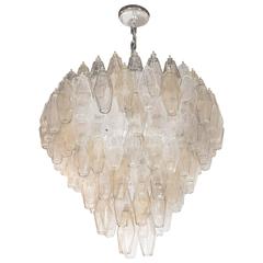 Stunning Mid-Century Modernist Polyhedral Chandelier by Carlo Scarpa for Venini
