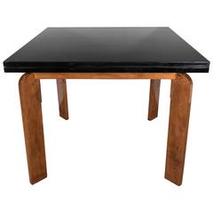  Streamline Art Deco Flip-Top Extension Dining Table or Game Table by Modernage