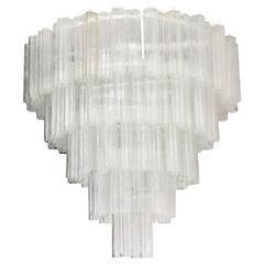 Venini for Camer Five-Tier Tronchi Tube Chandelier