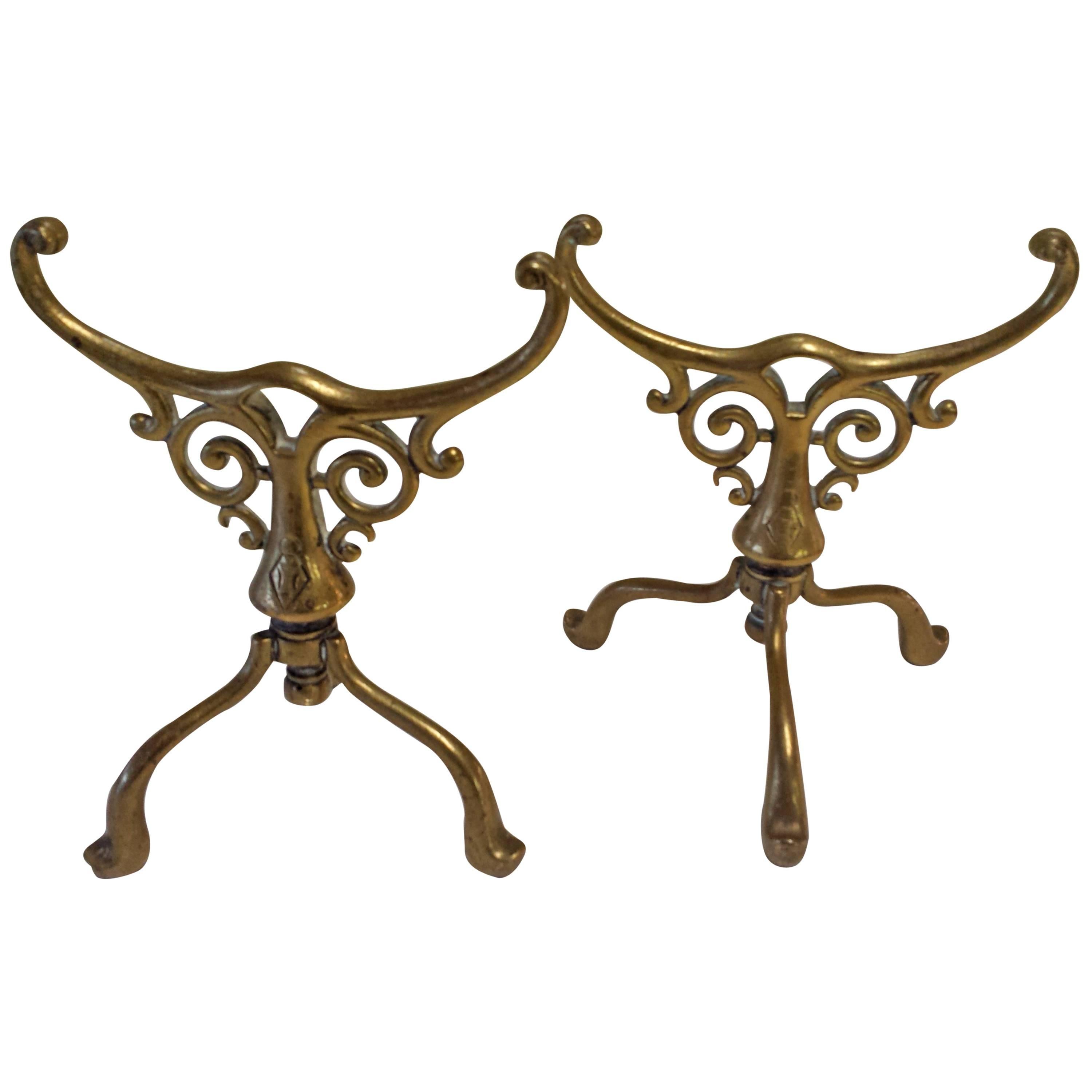 Victorian Fireplace Tool or Cooking Utensil Rests, British Registration Marks  