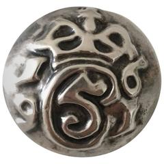 Antique Danish Silver Brooch with King Christian V Monogram