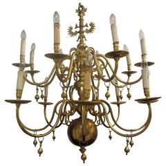 Antique Excellent Quality Very Large Dutch Style Chandelier