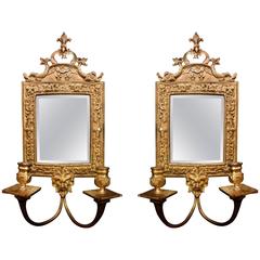 Pair of Louis XVI Style Mirrored Wall Lights
