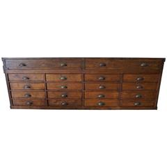 Large Early 20th Century Shop Counter or Apothecary Drawers