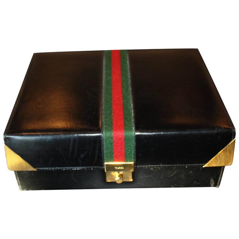 Gucci Leather Jewelry Box, 1970s at 1stDibs