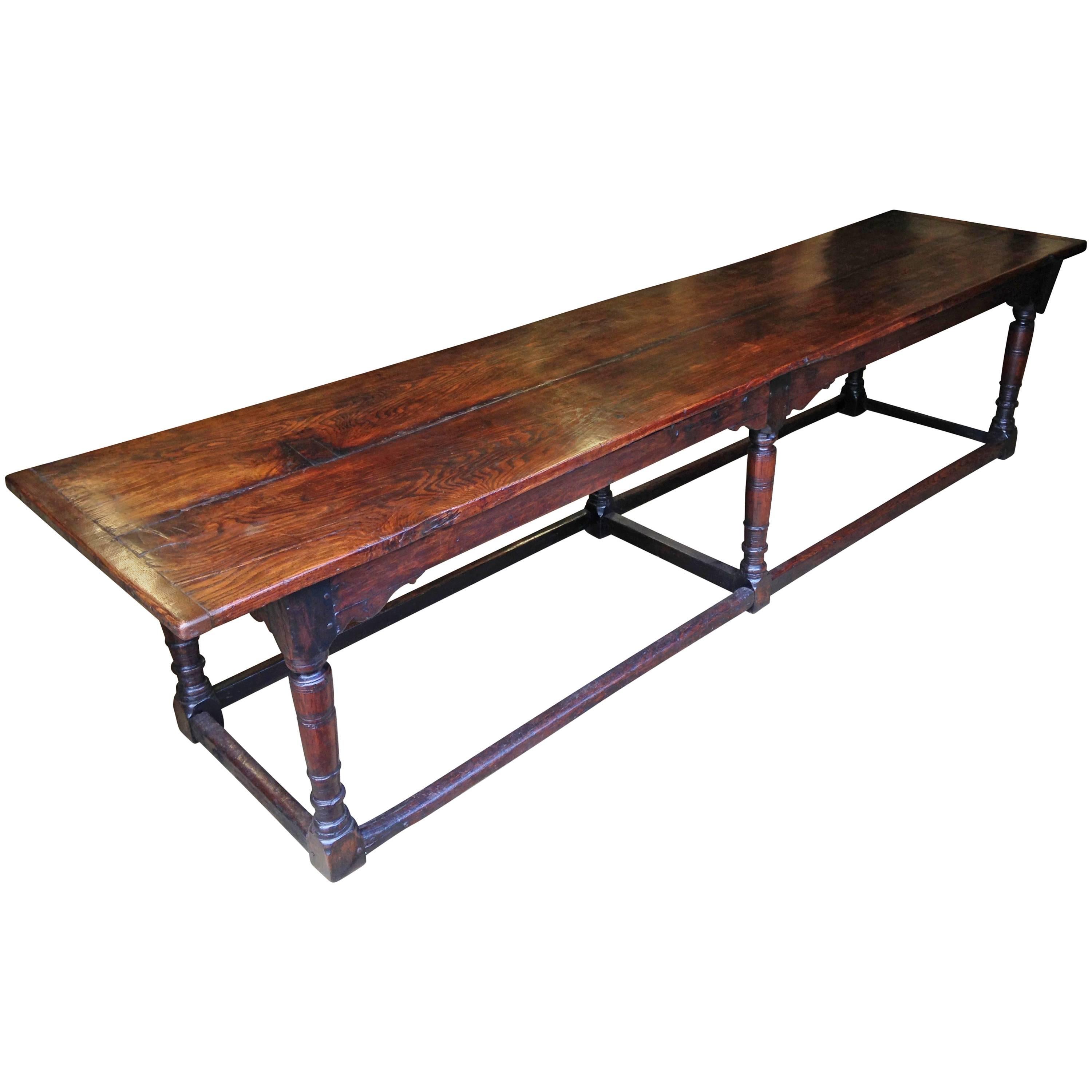 Very Large 17th Century Oak Refectory Table For Sale