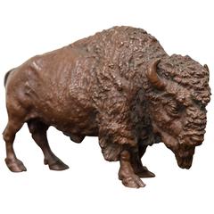 Late 19th Century Austrian Bronze Buffalo of Good Scale