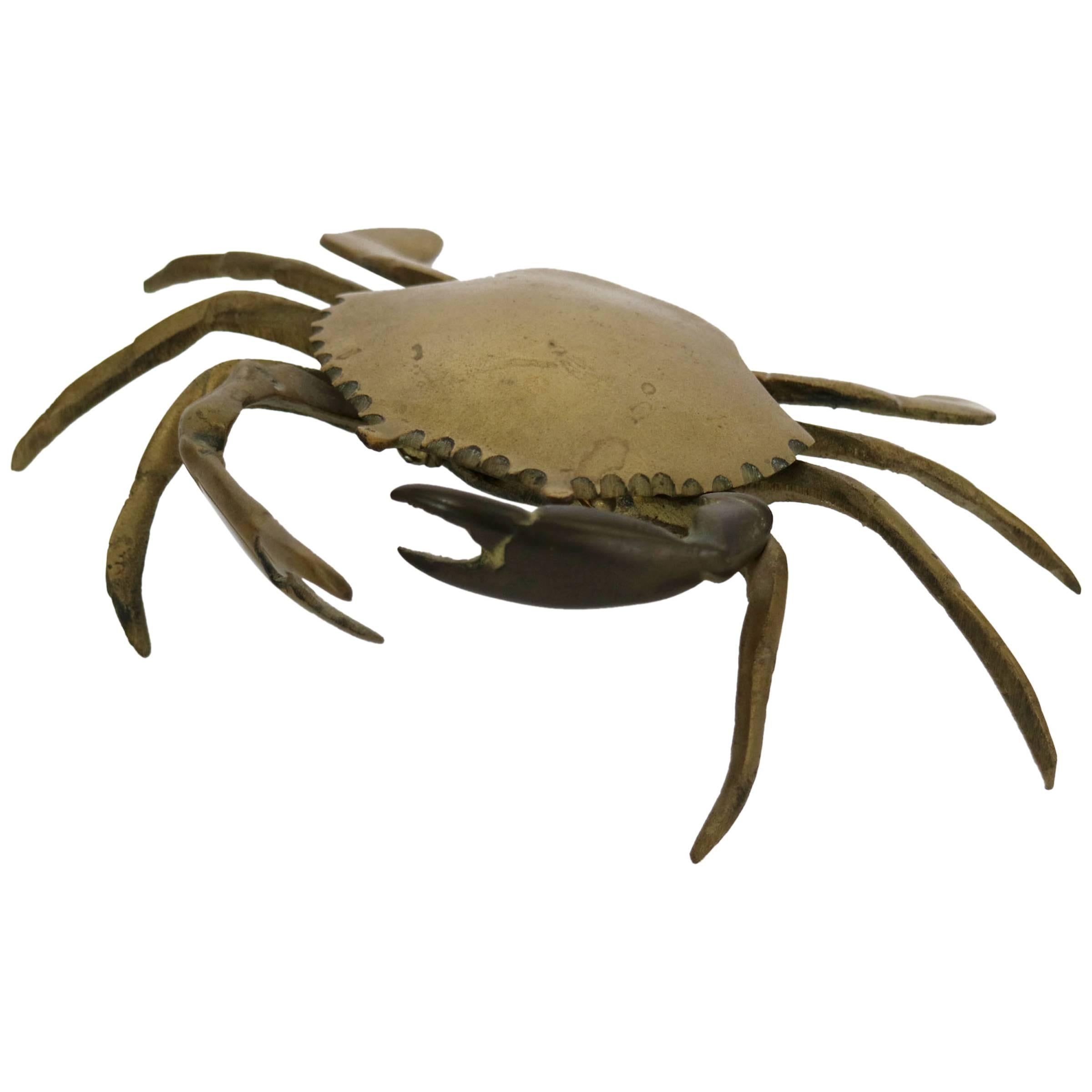 Brass Crab Jewelry Box