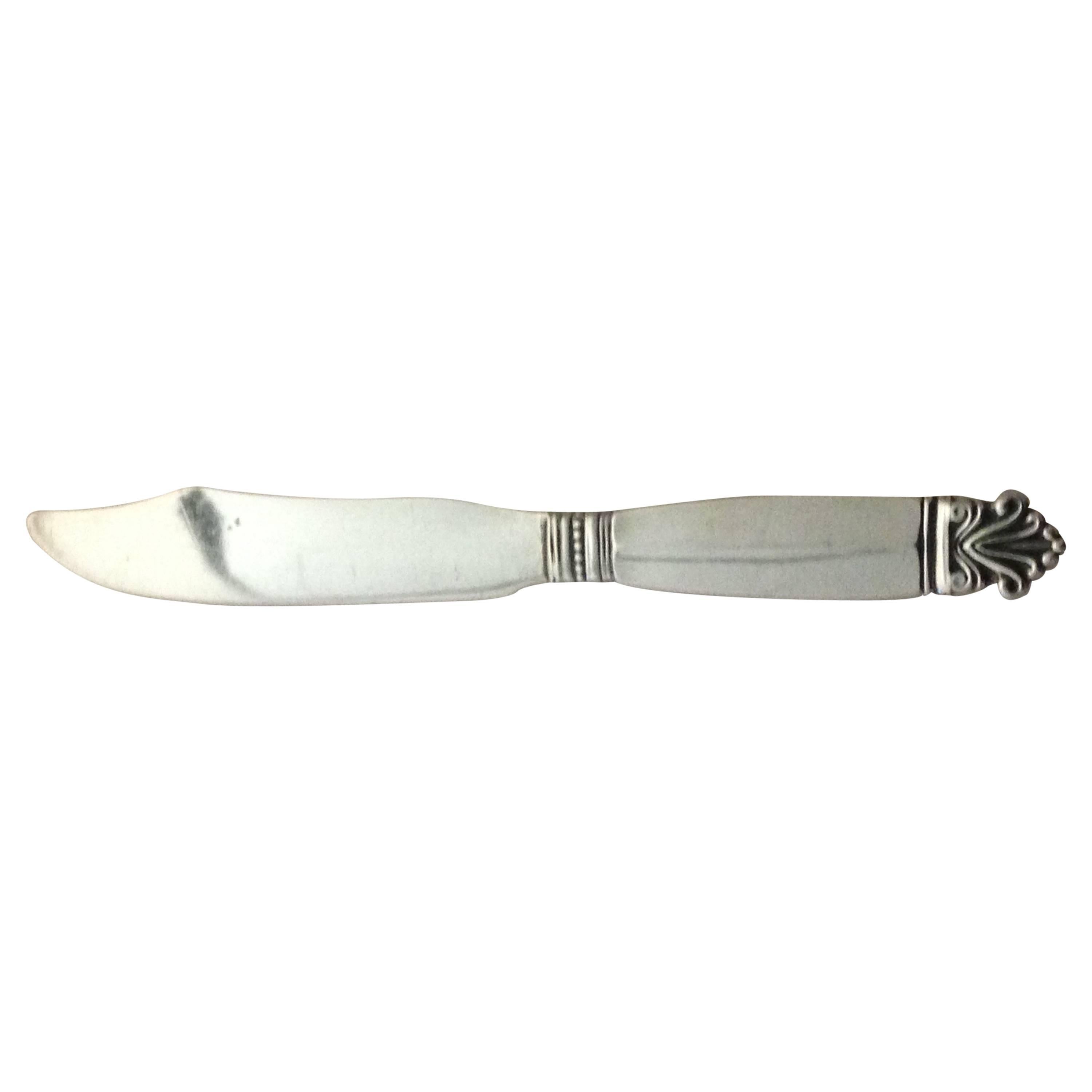 Georg Jensen Acanthus All Silver Cake Knife For Sale