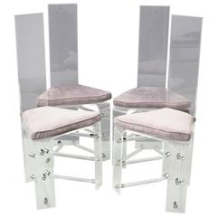 Lucite High Back Chairs