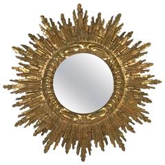 Antique French Gilt Sunburst or Starburst Mirror