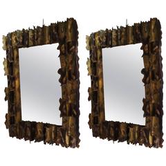 Two Brutalist Mirrors by Tom Greene