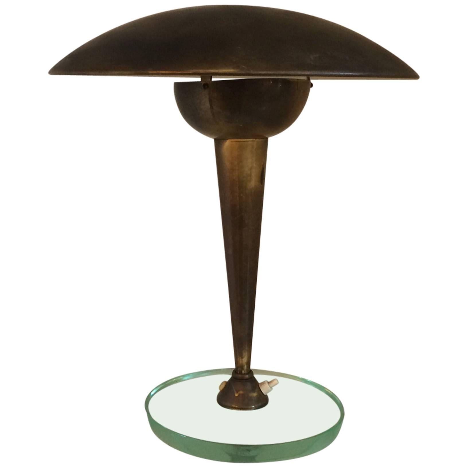 Brass Desk or Table Lamp by Stilnovo