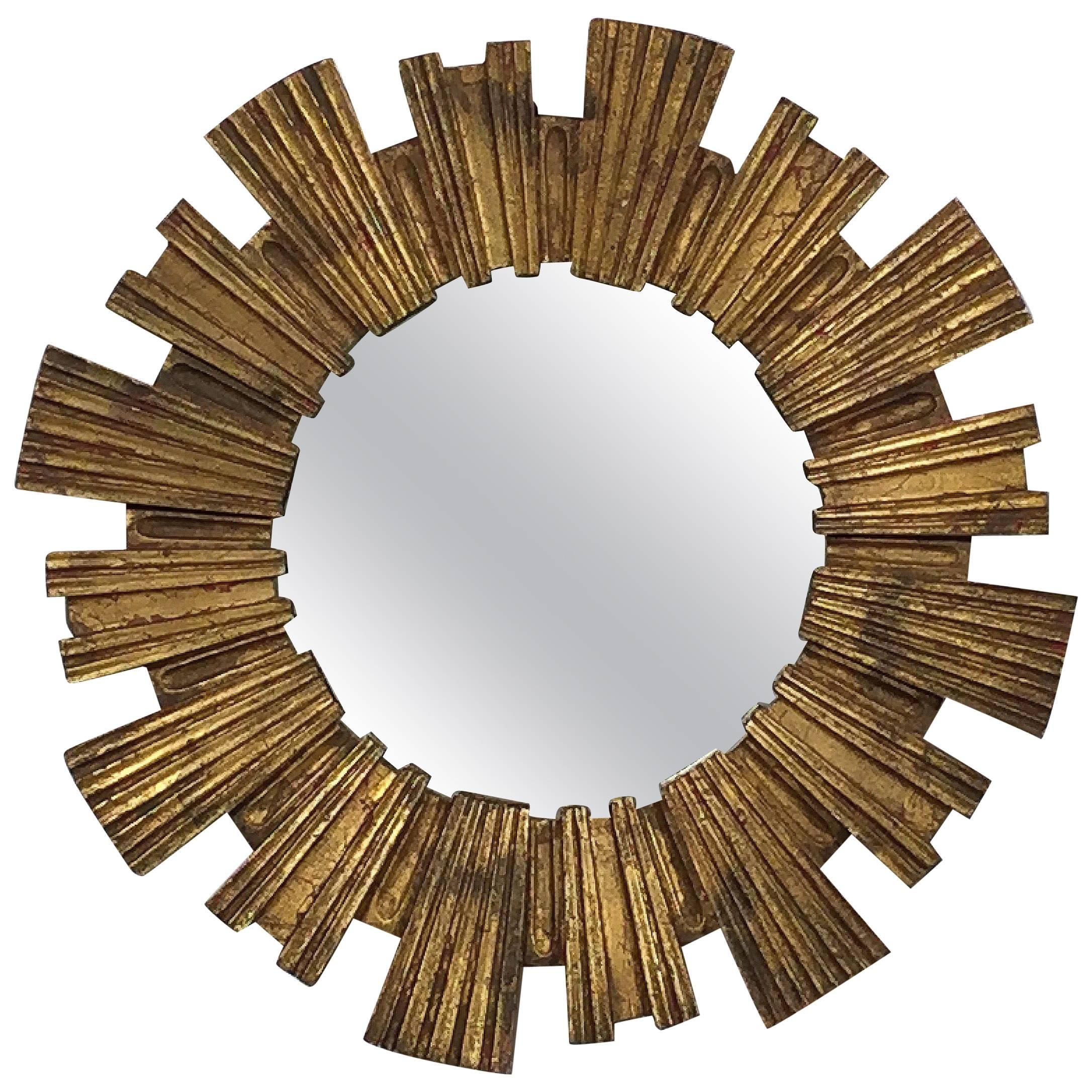 French Gilt Sunburst or Starburst Mirror