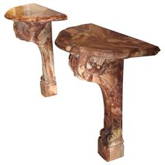 Pair of Console Tables Marble Circa 1880, France