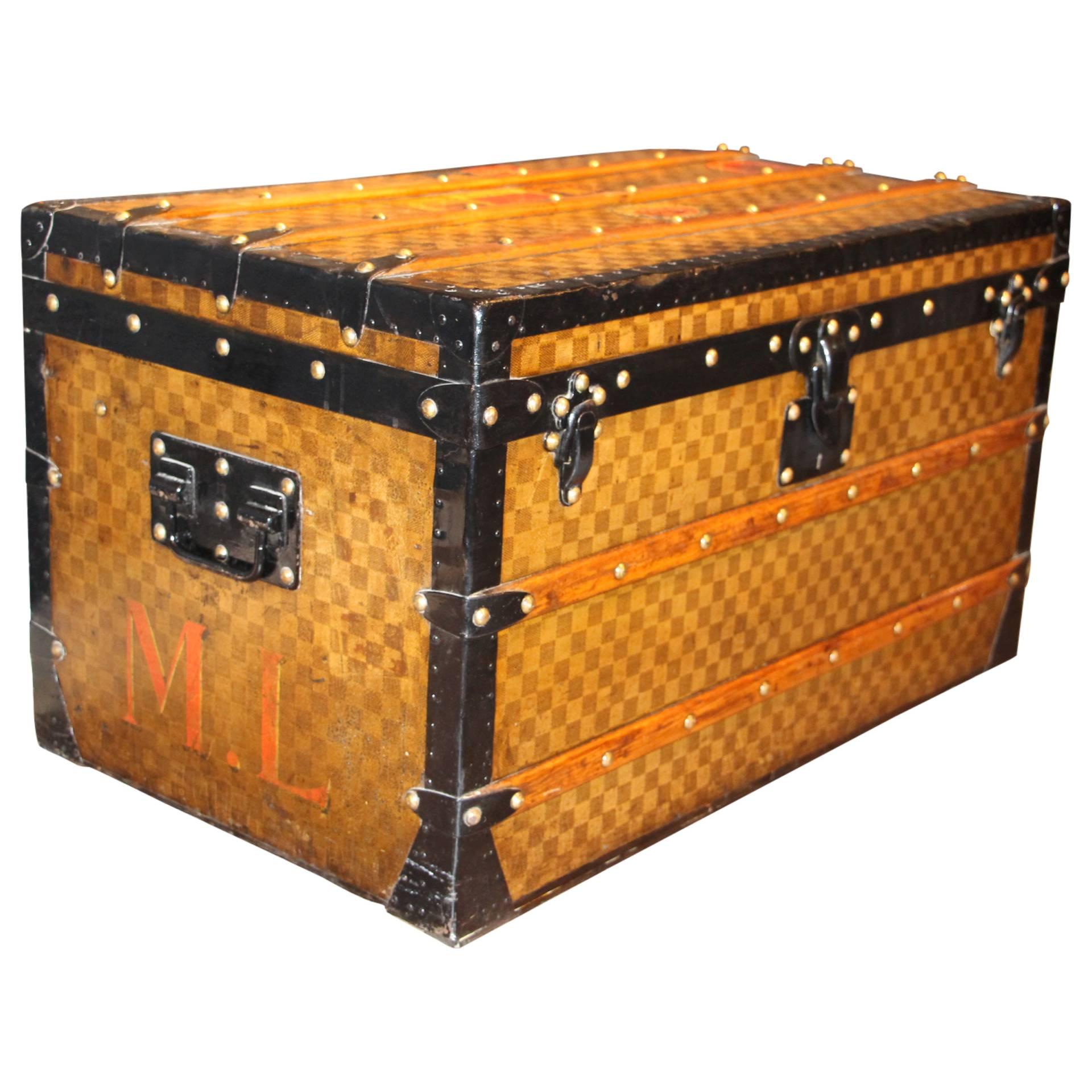 1890s Damier Canvas Louis Vuitton Steamer Trunk