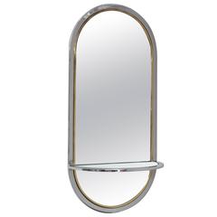 Midcentury Chrome Wall-Hung Mirror with Shelf, Milo Baughman for DIA, 1970s 7
