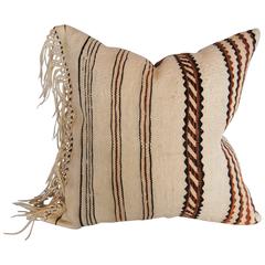 Vintage Custom Pillow from a Moroccan Hand Loomed Wool Rug, Atlas Mountains