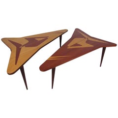 Sculptural Modern Triangular End Table
