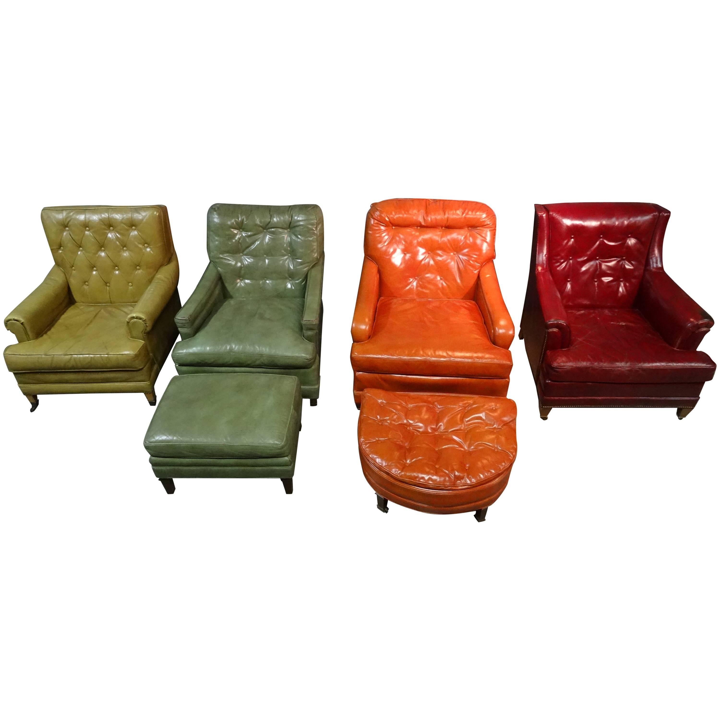 Collection of Vintage Leather Chairs For Sale