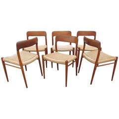 Niels Otto Moller for J. L. Moller Set of Six Teak Dining Chairs