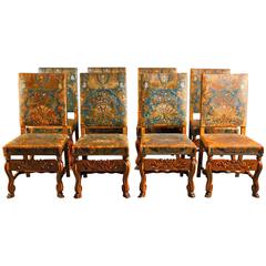 Rare Set of Eight Swedish Baroque Style Chairs, circa 1880