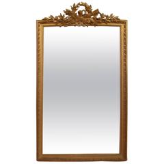 Antique 19th Century Louis XVI Style Gilded Mirror