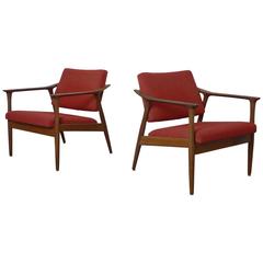 Pair of "Tono" Easy Chairs by Torbjørn Afdal for Sandvik Mobler, Norway, 1950s