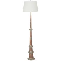 Antique Indian Copper Floor Lamp