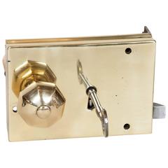 A Victorian brass rim lock by Pearson & Co, of Birmingham. 2