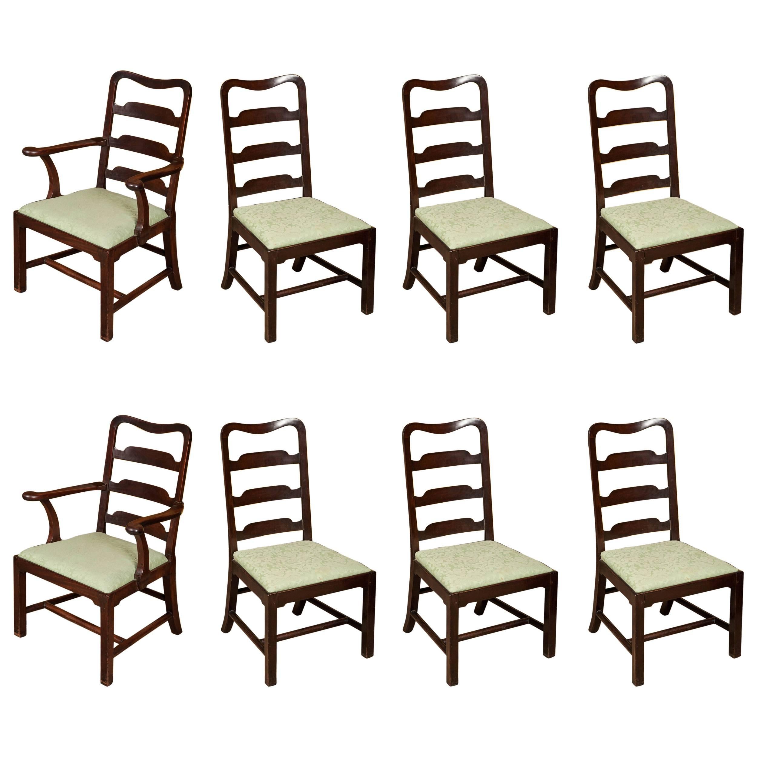Superb Set of Eight George II Mahogany Dining Chairs
