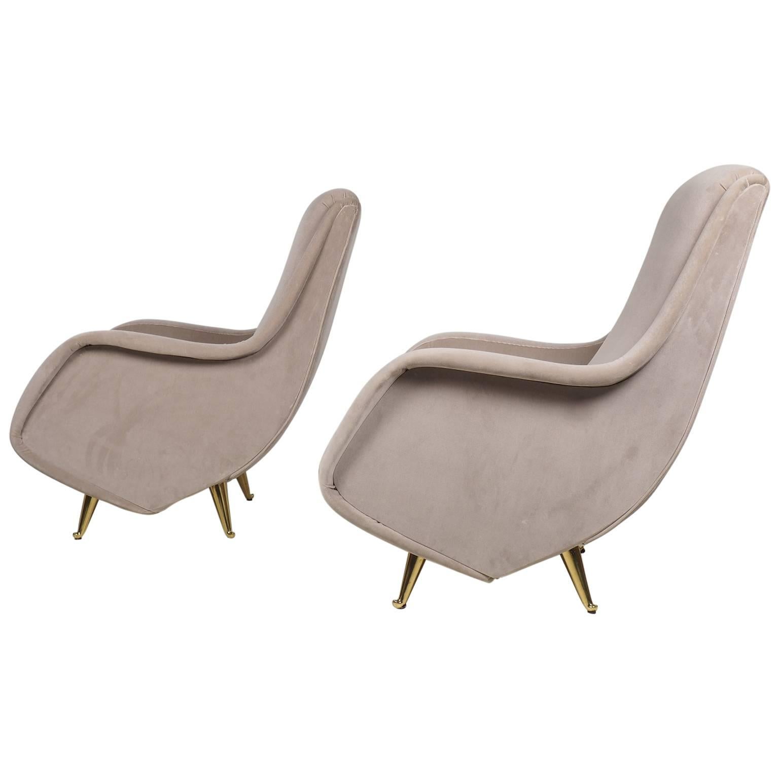 Italian Lounge Chairs. Manufactured By ISA,  Bergamo, Italy For Sale