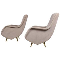 Italian Lounge Chairs. Manufactured By ISA,  Bergamo, Italy