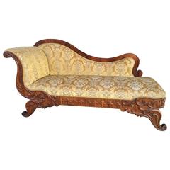Antique Swedish Mahogany Daybed in Rococo Style