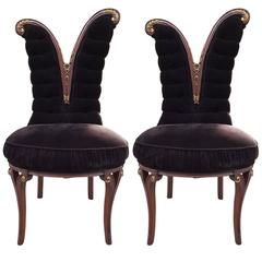 Pair of Mahogany Art Deco Side Chairs 5