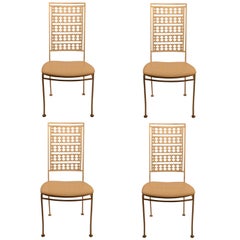 Four Stylish Iron Side Chairs