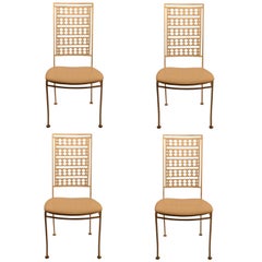 Four Stylish Iron Side Chairs 