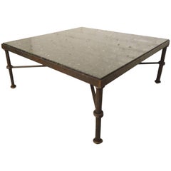 Marble-Top Iron Table