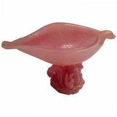 Rare Peach Colored Floating Shell with Gold Highlights by Ercole Barovier