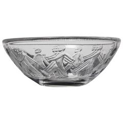Rare Kosta Boda Erik Höglund Hand Etched Glass Centerpiece, circa 1955