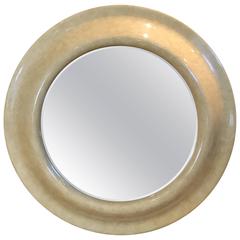 Massive Goatskin Lacquered Circular Mirror 5