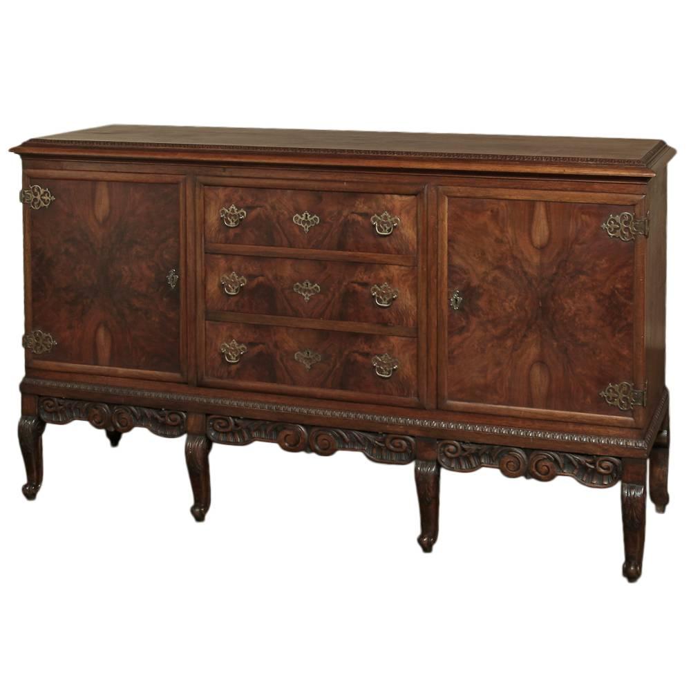Antique English Walnut Chippendale Sideboard