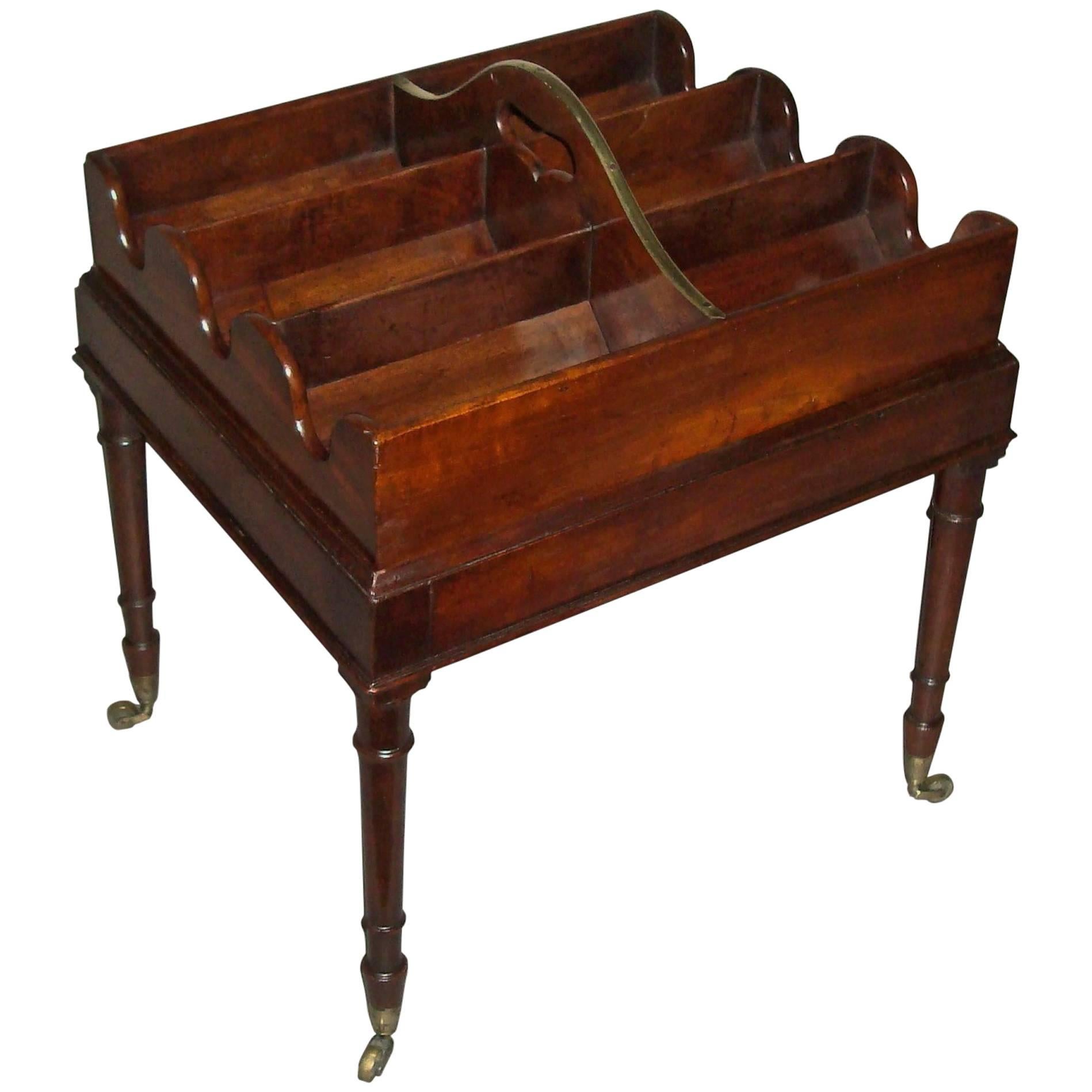 Unusual George III Mahogany Bottle Carrier on Stand