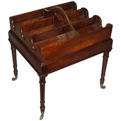 Antique Unusual George III Mahogany Bottle Carrier on Stand