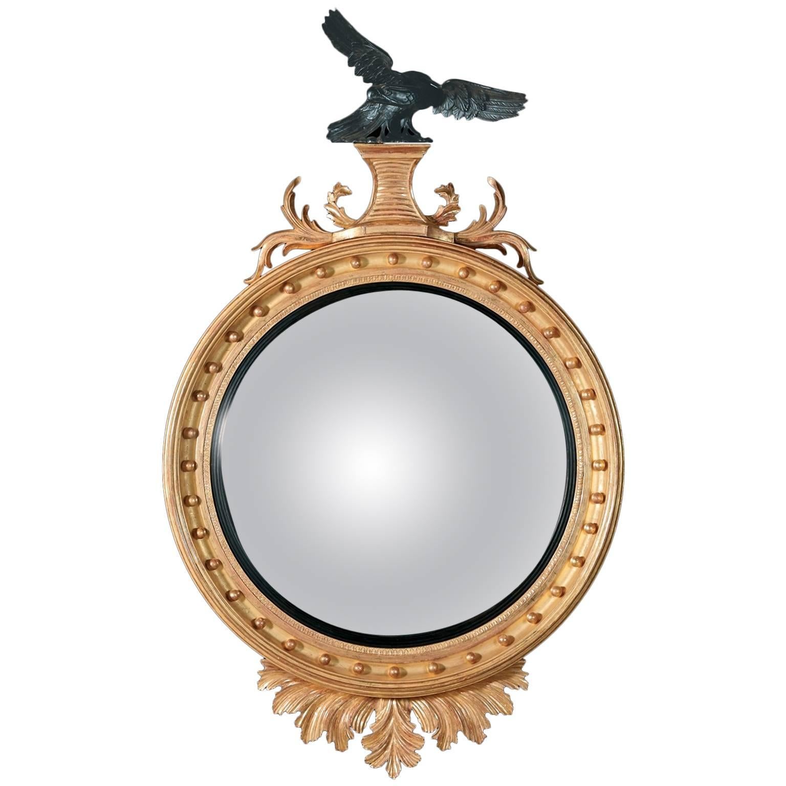 Eagle Convex Mirror in the Regency manner For Sale