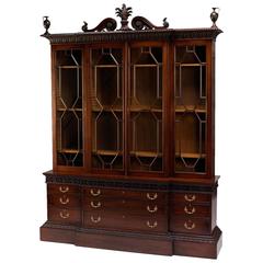 Breakfront Bookcase in the manner of Robert Adam 4