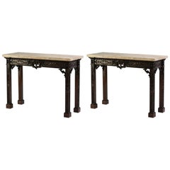Fret Pier Tables in the Chippendale manner