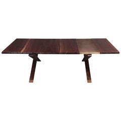 "Hollywood" Coffee Table in Smoked Walnut and Etched Bronze by Studio Roeper