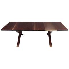 "Hollywood" Coffee Table in Smoked Walnut and Etched Bronze by Studio Roeper 4